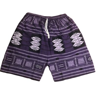 Pantaloncini da notte da uomo in cotone viola, medio / grande - Si adatta alla taglia 38 - 44 pollici in vita