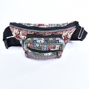 Bohotusk Elephant Print Cotton Bum Bag Fanny Pack Sac de voyage à la taille, 1