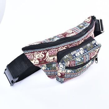 Bohotusk Elephant Print Cotton Bum Bag Fanny Pack Sac de voyage à la taille, 2