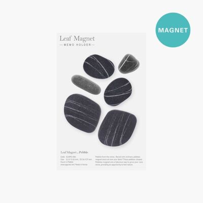 Aimants leaf magnet galet anthracite - mer- maritime