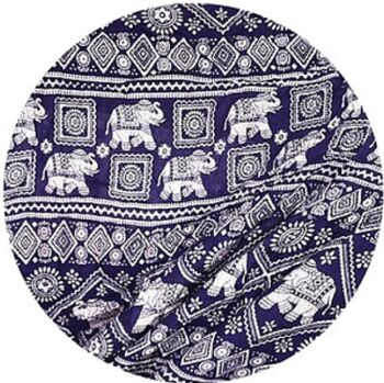 Bohotusk Pantalon sarouel pour femme à imprimé éléphant bleu marine Taille smockée élastiquée, Large / X-Large (Taille 14 - 16) 3