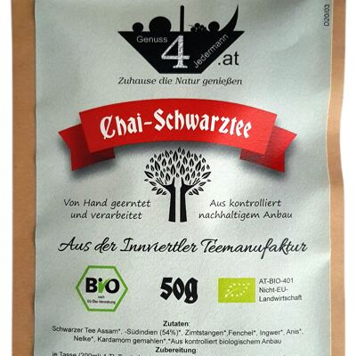 G4J Premium Chai-Schwarztee BIO 50g Zip-Beutel