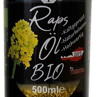 TasteTec BIO-Rapsöl aus AT, kaltgepresst, 500ml Dose