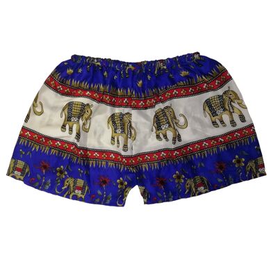 Bohotusk Royal Blue Thani Print Harem Shorts, Pequeño / Mediano (Talla 8 - 12)
