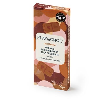 Caja JustChoc Chocolates con Leche de Cacao Peruano Orgánico 60g