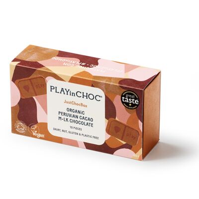 JustChoc Box Organic Peruvian Cacao M•lk Chocolate 100g