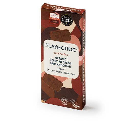 JustChoc Box Organic Peruvian Cacao Dark Chocolates 60g