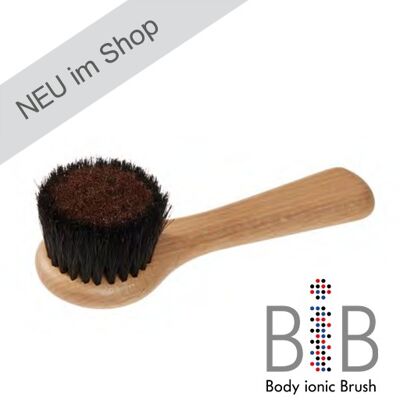Face brush IONIC, beech, bronze wire with horsehair edge