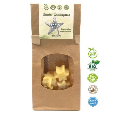 Le plaisir du bain des enfants | Chocolats pour le bain Calendula 6-pack | BIO + Végétalien | cosmétiques naturels