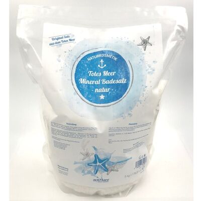 Minerales de sal del Mar Muerto | Sal de baño - 5 kg natural en una bolsa sellable