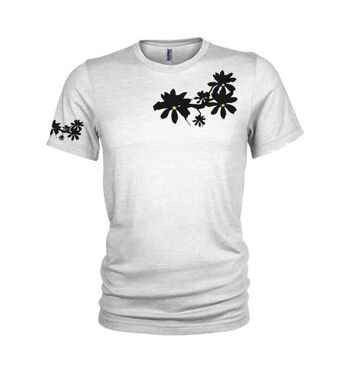 T-shirt SURF Tee noir et jaune à fleurs Magnolia. - Blanc (Dames)