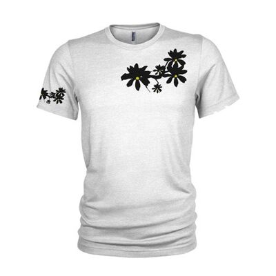 Schwarzes und gelbes Magnolien-Blumen BRANDUNGS-T-Stück entwerfen T - Shirt. - Weiß (Herren)