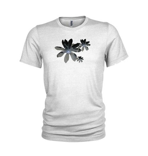 Black and grey Magnolia flowers SURF Tee design T-shirt. - White (Ladies)