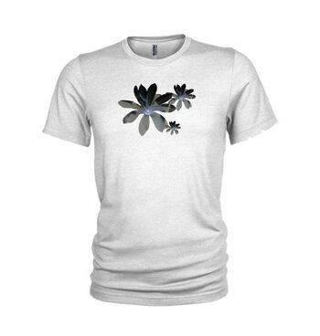 T-shirt SURF Tee noir et gris à fleurs Magnolia. - Blanc (homme)