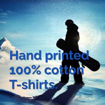Snowboard & Ski 'Shreddin' Winter Sports 100% Cotton T-shirt - Blanc (homme) 2