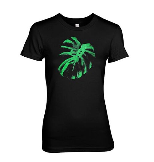 Cheeseplant, tropical jungle foliage & plant. Green planet T-shirt design. - Black (Ladies)