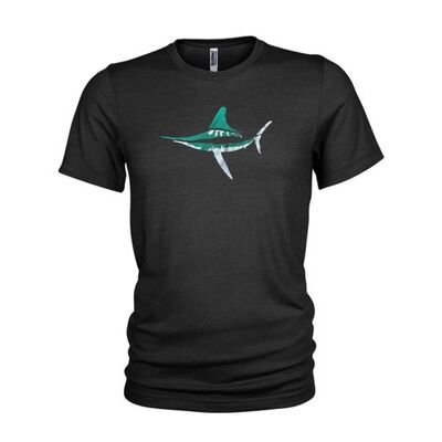 Camiseta de buceo Marlincuba rayas efecto metalizado y verde brillo metalizado - negro (niños)