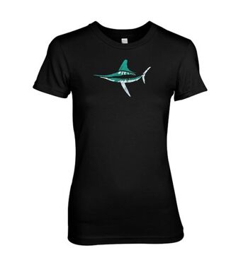 T-shirt de plongée rayé Marlincuba effet métal & vert métallisé - noir (enfant) 2