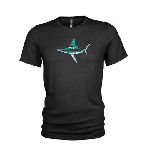 Metal effect & green metallic shine Striped Marlincuba diving T-shirt - Black (Ladies)