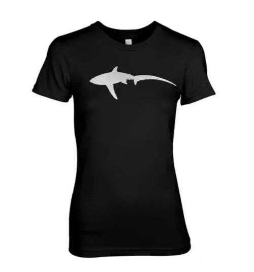 Metal Thresher Shark stylised metal foil Thresher shark scuba inspired T-shirt - Black (Mens)