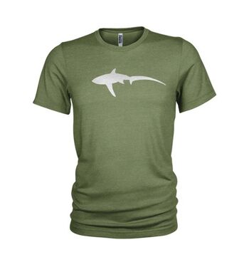 T-shirt inspiré de la plongée sous-marine avec un requin renard en métal stylisé (dames) 1