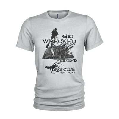 Wrecked - Unique dive school & wreck diving humorous T-Shirt - Ice Grey (mens)
