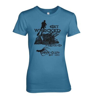 Wrecked - Camiseta humorística de escuela de buceo única y buceo en naufragios - índigo (damas)