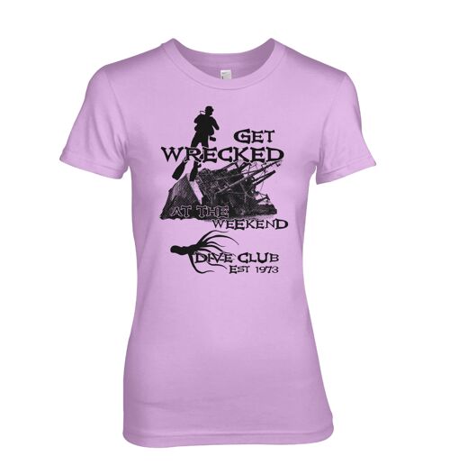 Wrecked - Unique dive school & wreck diving humorous T-Shirt - Pink (Ladies)