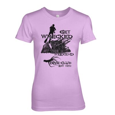 Wrecked - T-shirt humoristique école de plongée unique et plongée sur épave - Rose (Femmes)