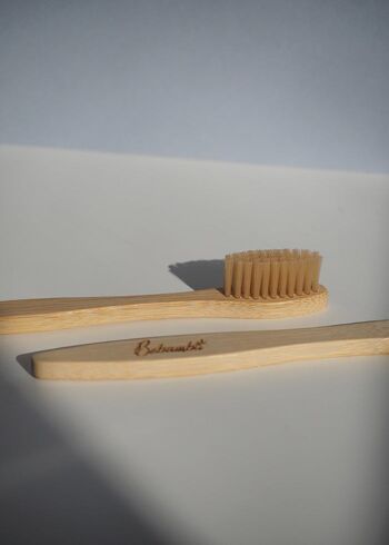 Brosse à dents en bambou avec étui. Couleur naturelle. 2