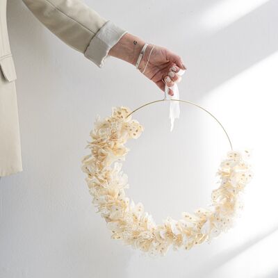 Dried flower wreath IVORY large