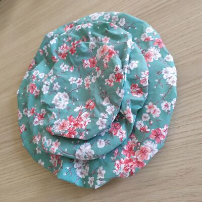 Set of 4 flowery green flat covered charlottes