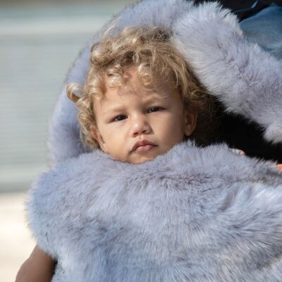Baby-Tasche / Fußsack / Plüsch-POD-Tasche - Heather Grey Faux Fur (M-L) 18-36m
