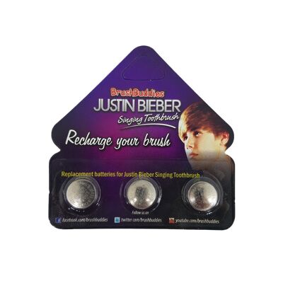 Brush Buddies Justin Bieber Singing Baterías de repuesto para cepillo de dientes