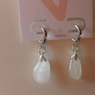 Gemstone earrings - Natural Blooming | rock crystal