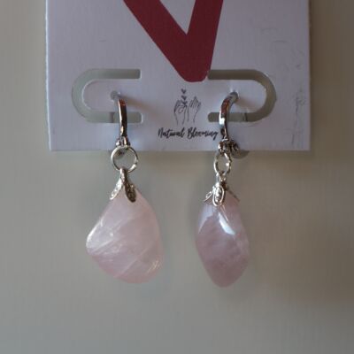 Gemstone earrings - Natural Blooming | rose quartz