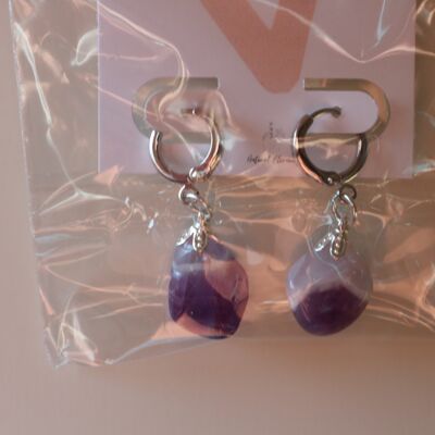 Gemstone earrings - Natural Blooming | amethyst quartz