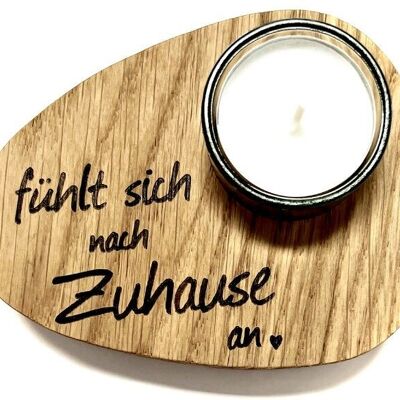 Tea light holder made of OAK "Zuhause"