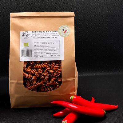 Organic Spelled Pasta with Espelette Peppers – 500gr