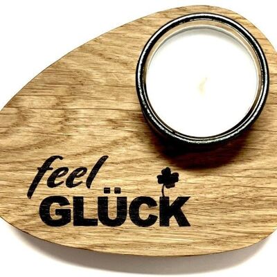 Tealight holder made of OAK "feel Glück"