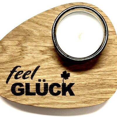 Tealight holder made of OAK "feel Glück"