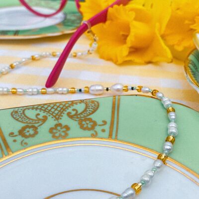 Freshwater Pearl - Handmade - Beaded Glasses Chain - Original pearl