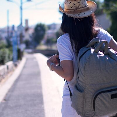 7AM BK718 Changing Backpack: Light and Versatile, Inspired by Brooklyn, the Heart of Diversity - Heather Gray