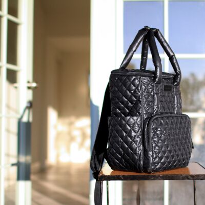 London 7AM Changing Backpack: Elegance and Functionality for Modern Parents, Ideal for Travel and Everyday Use - Black