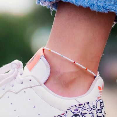 White Multi-Coloured - Anklet