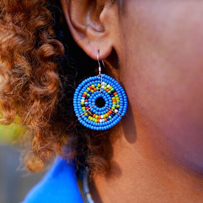 Sapphire Blue - Handmade in Nairobi - Circle Earrings