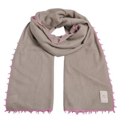 Cashmere scarf BiFeli-cs in taupe