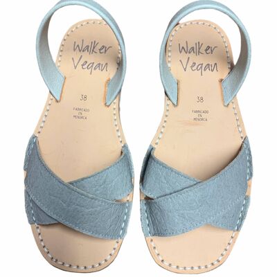 PiÑATEX Gray Crossed Menorcan Sandals