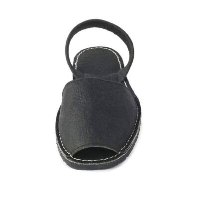 Unisex black piñaex vegan Menorcan sandals, black tr sole