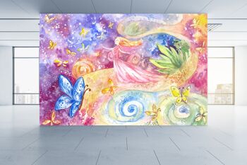 Fée et papillons papier peint mural Art mural Peel & Stick décor auto-adhésif texturé grand mur Art Print 2